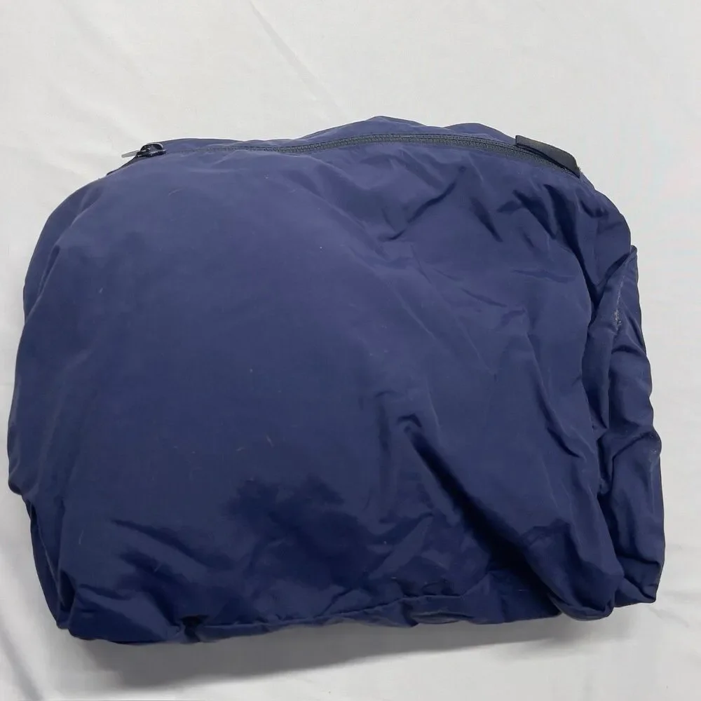 LL Bean Mens XXLT | 2XLT Tall Hooded Packable Windbreaker Navy Hidden Hoodie